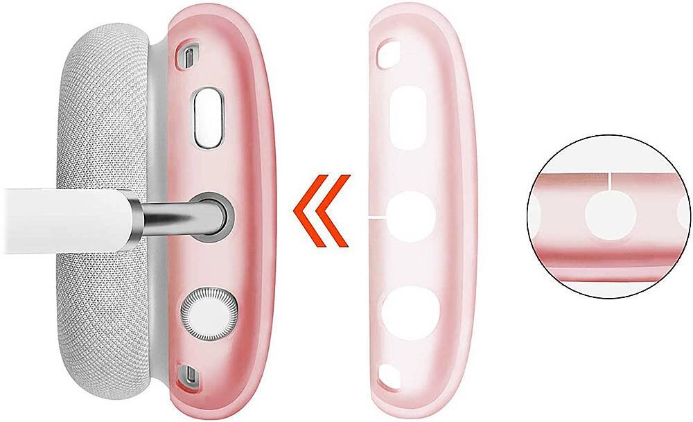 Alt View 14. SaharaCase - Hybrid Flex Case for Apple AirPods Max - Transparent Pink.