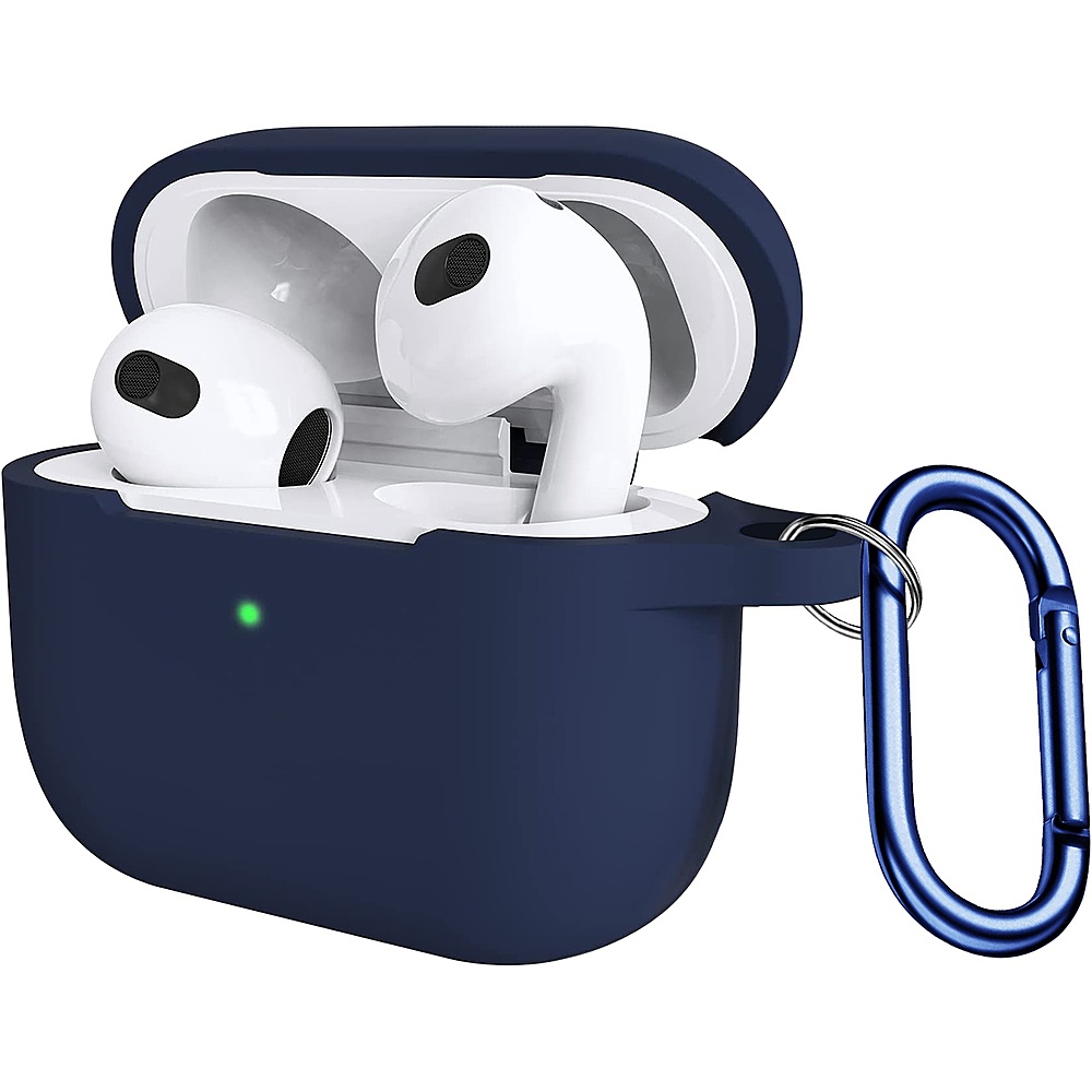 Case for AirPods 3 - VISOOM AirPods 3rd Blue Cases 2021 Silicone for iPod 3 Earbuds Case Cover Women Wireless Charging Case with Accessories Girl