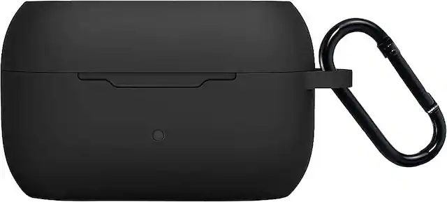 Front. SaharaCase - Silicone Case for Jabra Elite 85t Earbuds - Black.