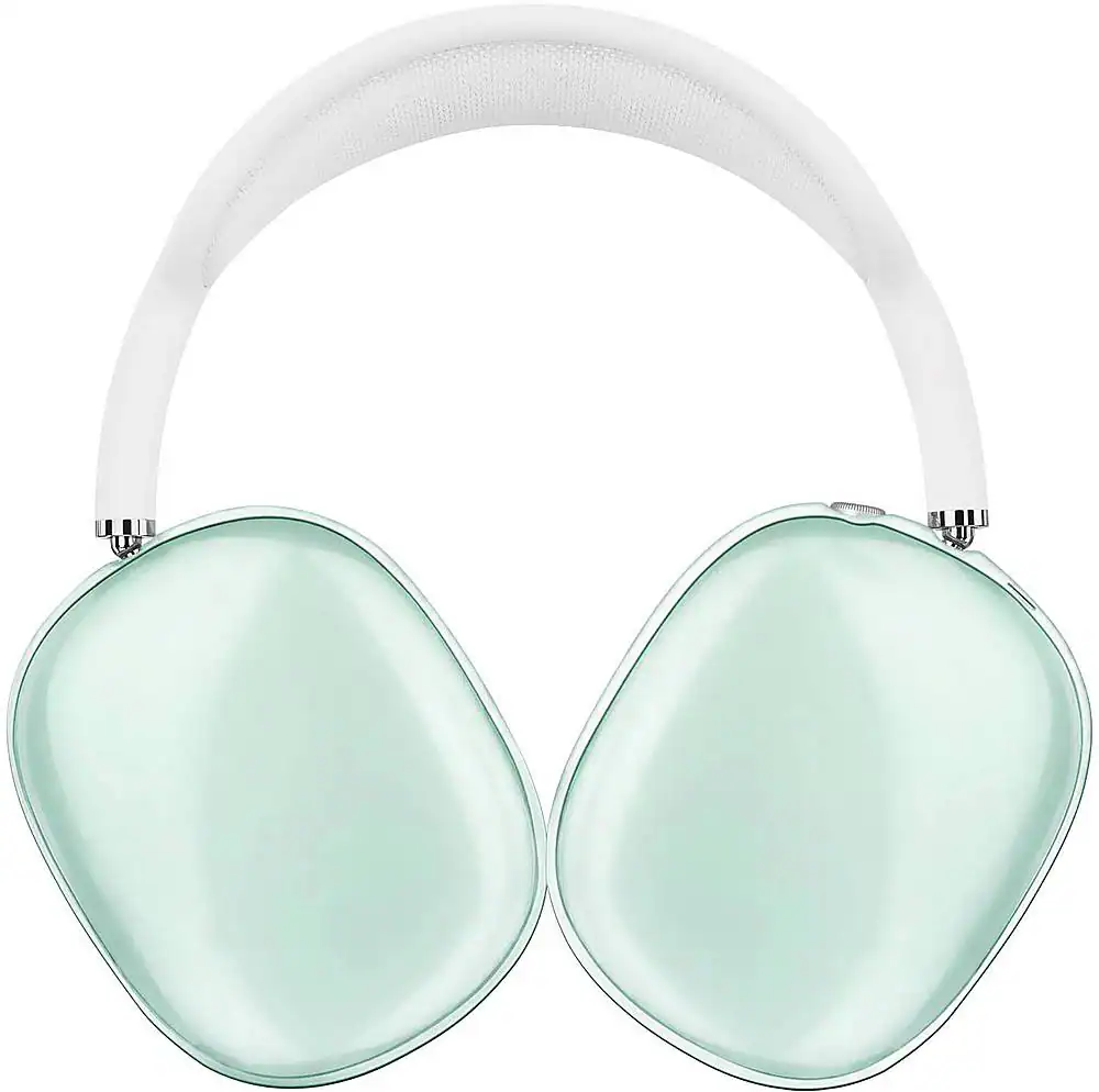 Front. SaharaCase - Hybrid Flex Case for Apple AirPods Max - Transparent Green.