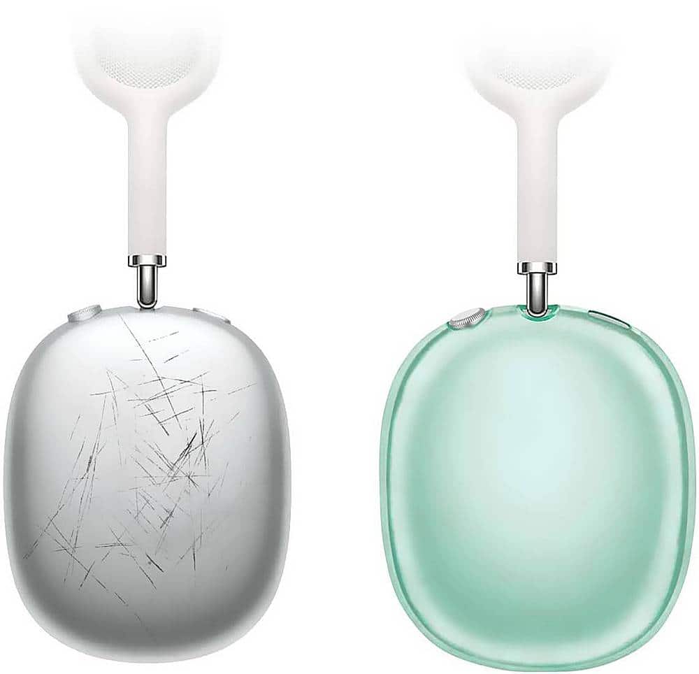 Alt View 12. SaharaCase - Hybrid Flex Case for Apple AirPods Max - Transparent Green.