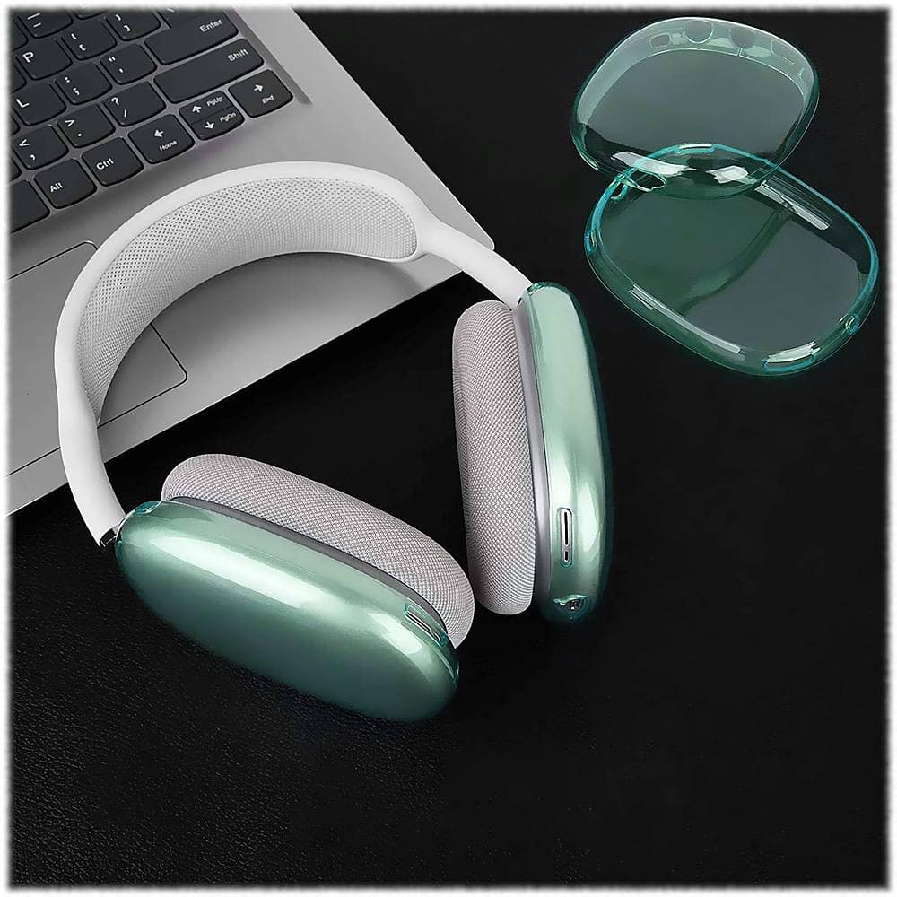 Alt View 15. SaharaCase - Hybrid Flex Case for Apple AirPods Max - Transparent Green.
