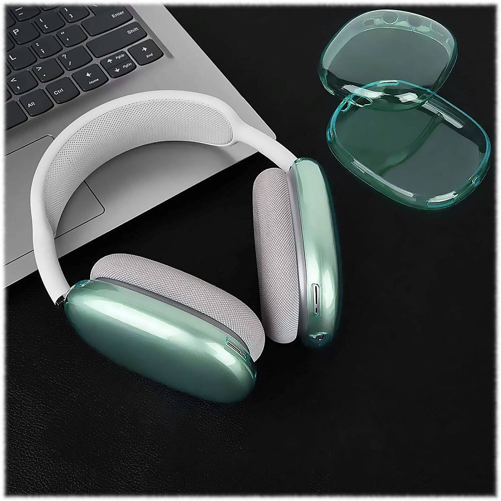 Alt View 15. SaharaCase - Hybrid Flex Case for Apple AirPods Max - Transparent Green.
