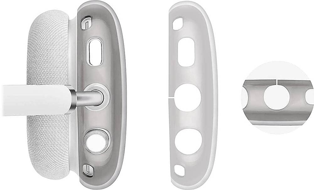 Alt View 12. SaharaCase - Hybrid Flex Case for Apple AirPods Max - Transparent Black.