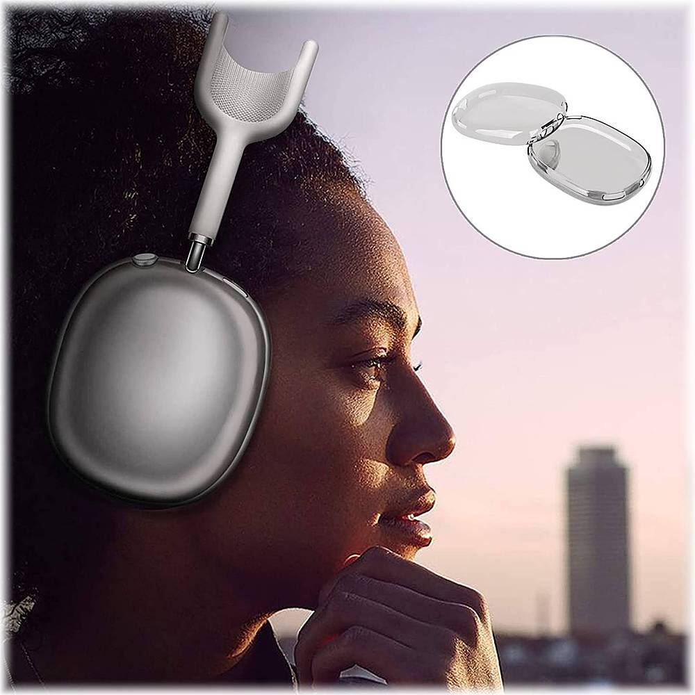 Alt View 15. SaharaCase - Hybrid Flex Case for Apple AirPods Max - Transparent Black.