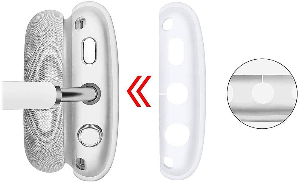 Alt View 14. SaharaCase - Hybrid Flex Case for Apple AirPods Max - Transparent Clear.