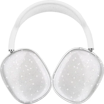 Front. SaharaCase - Hybrid Flex Case for Apple AirPods Max - Transparent Sparkle.