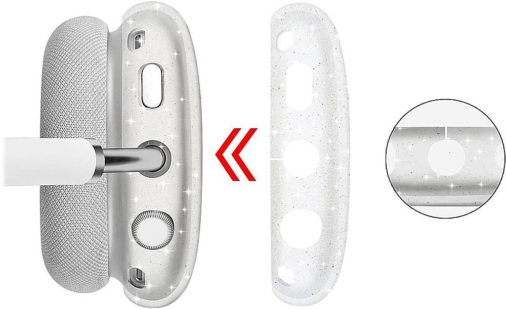 Alt View 14. SaharaCase - Hybrid Flex Case for Apple AirPods Max - Transparent Sparkle.