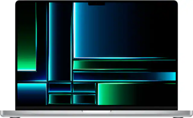 Front. Apple - Geek Squad Certified Refurbished MacBook Pro 16" Laptop - M2 Pro chip - 16GB Memory - 1TB SSD - Silver.