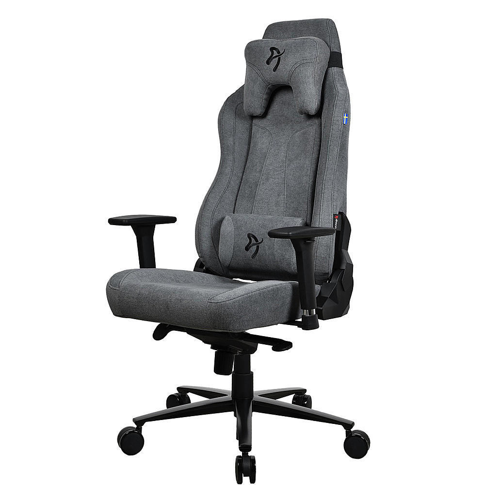 Left View: Arozzi - Vernazza Premium Soft Fabric Ergonomic Office/Gaming Chair - Ash