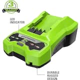 Greenworks - 24 Volt Battery Charger - Black/Green