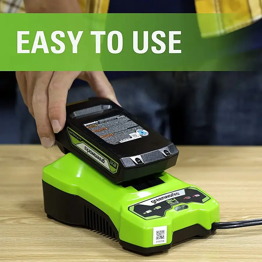 Alt View 16. Greenworks - 24 Volt Battery Charger - Black/Green.