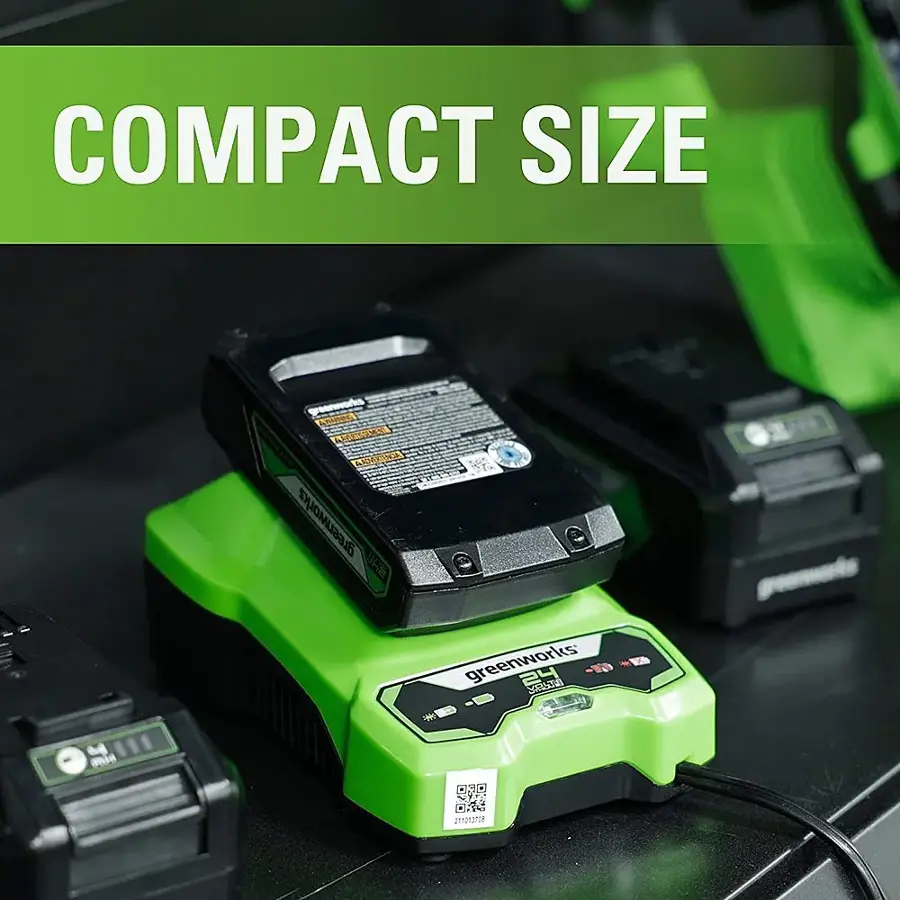 Alt View 17. Greenworks - 24 Volt Battery Charger - Black/Green.