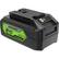 Front. Greenworks - 24 Volt 5.0Ah Battery with Built In USB Charing Port (Charger not included) - Black/Green.
