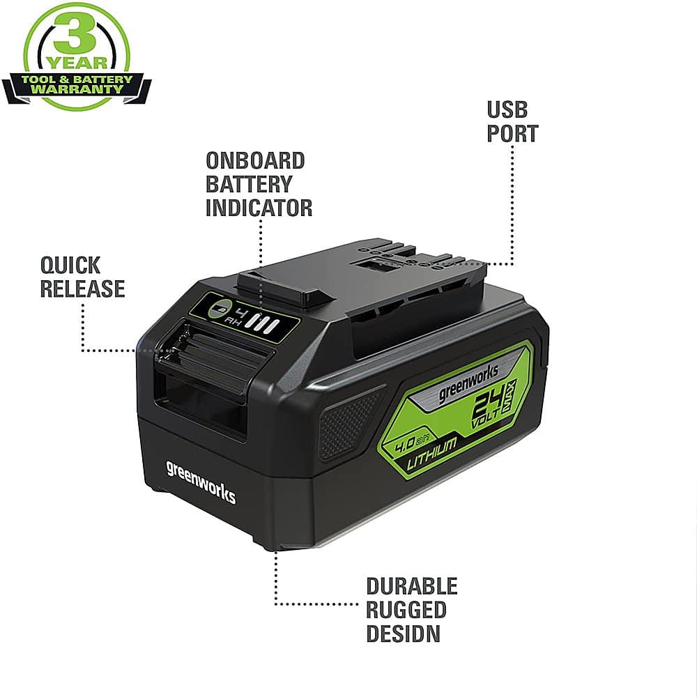 Greenworks – 24 Volt 5.0Ah Battery with Built In USB Charing Port (Charger not included) Sansujyuku sansujyuku.com