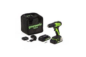 Greenworks - 24-Volt Cordless Brushless 1/2 in. Drill/Driver (2 x 1.5Ah USB Batteries, Charger and Bag) - Black/Green - Front_Zoom