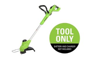 Greenworks - TORQDRIVE  24-Volt 12" Cutting Diameter Straight Shaft Grass Trimmer (Battery Not Included) - Black/Green - Front_Zoom
