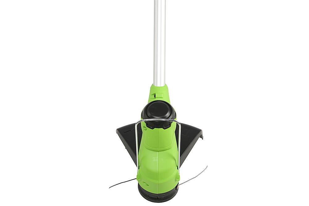 Left View: Greenworks - TORQDRIVE  24-Volt 12" Cutting Diameter Straight Shaft Grass Trimmer (Battery Not Included) - Black/Green