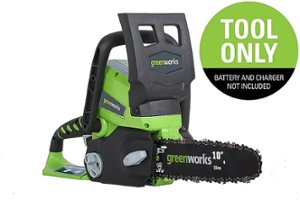 Greenworks - 10 in. 24-Volt Cordless Chainsaw (Battery and Charger Not Included) - Black/Green - Front_Zoom