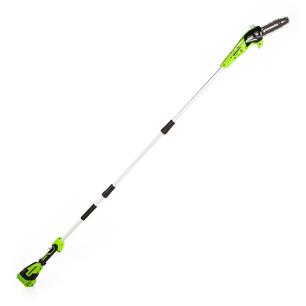 Angle View: Greenworks - 24-Volt 8-Inch Cordless Pole Saw (Battery Not Included) - Black/Green