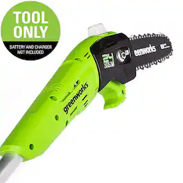Greenworks - 24-Volt 8-Inch Cordless Pole Saw (Battery Not Included) - Black/Green