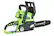 Left. Greenworks - 10 in. 24-Volt Cordless Chainsaw (2.0Ah Battery and Charger Included) - Black/Green.