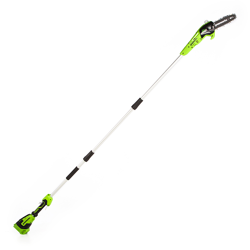 Angle View: Greenworks - 8 in. 40-Volt Cordless Pole Saw (3.0Ah Battery and Charger Included) - Black/Green