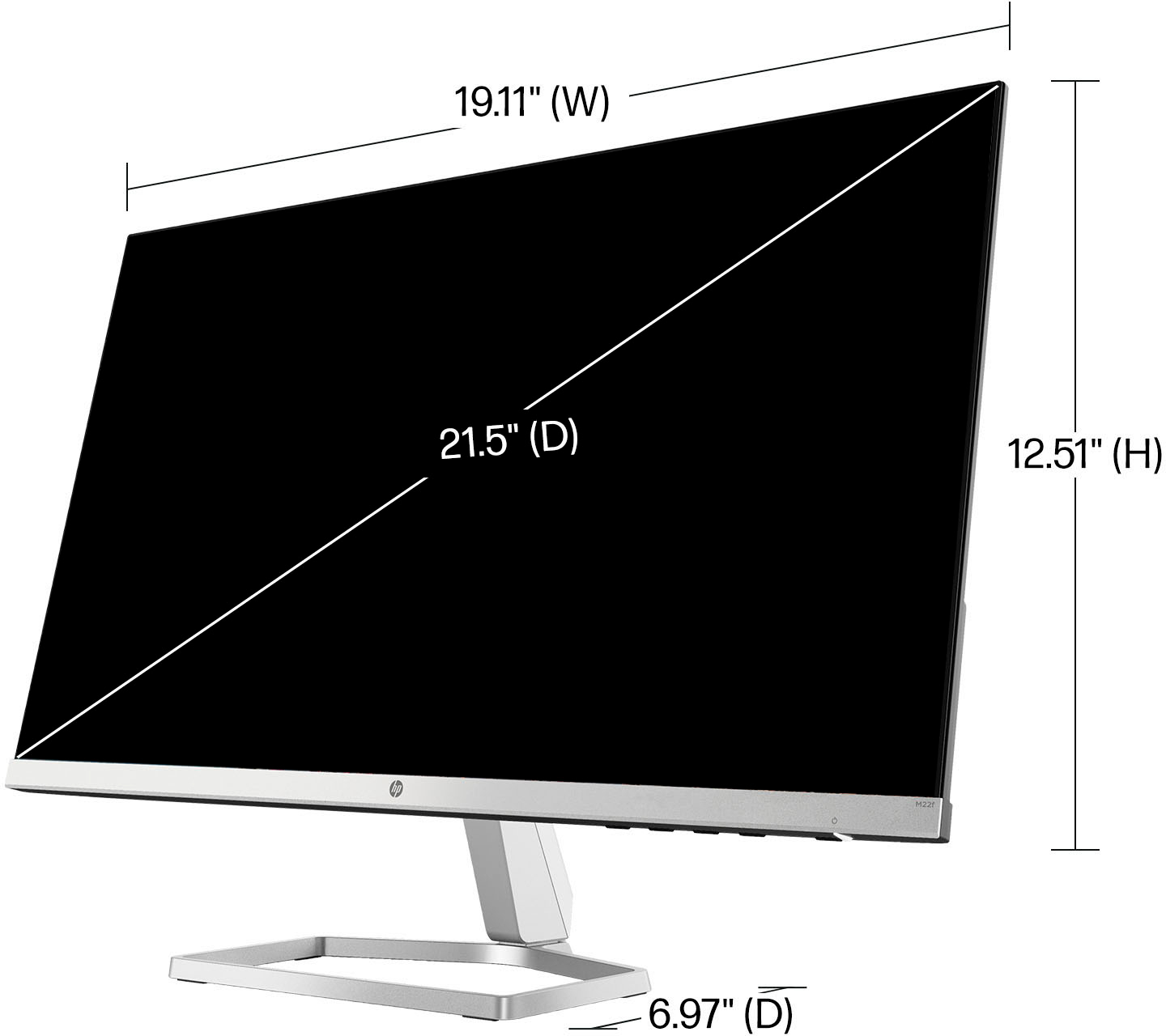Monitor HP M22f FHD De 22″, Color Negro, VGA, HDMI