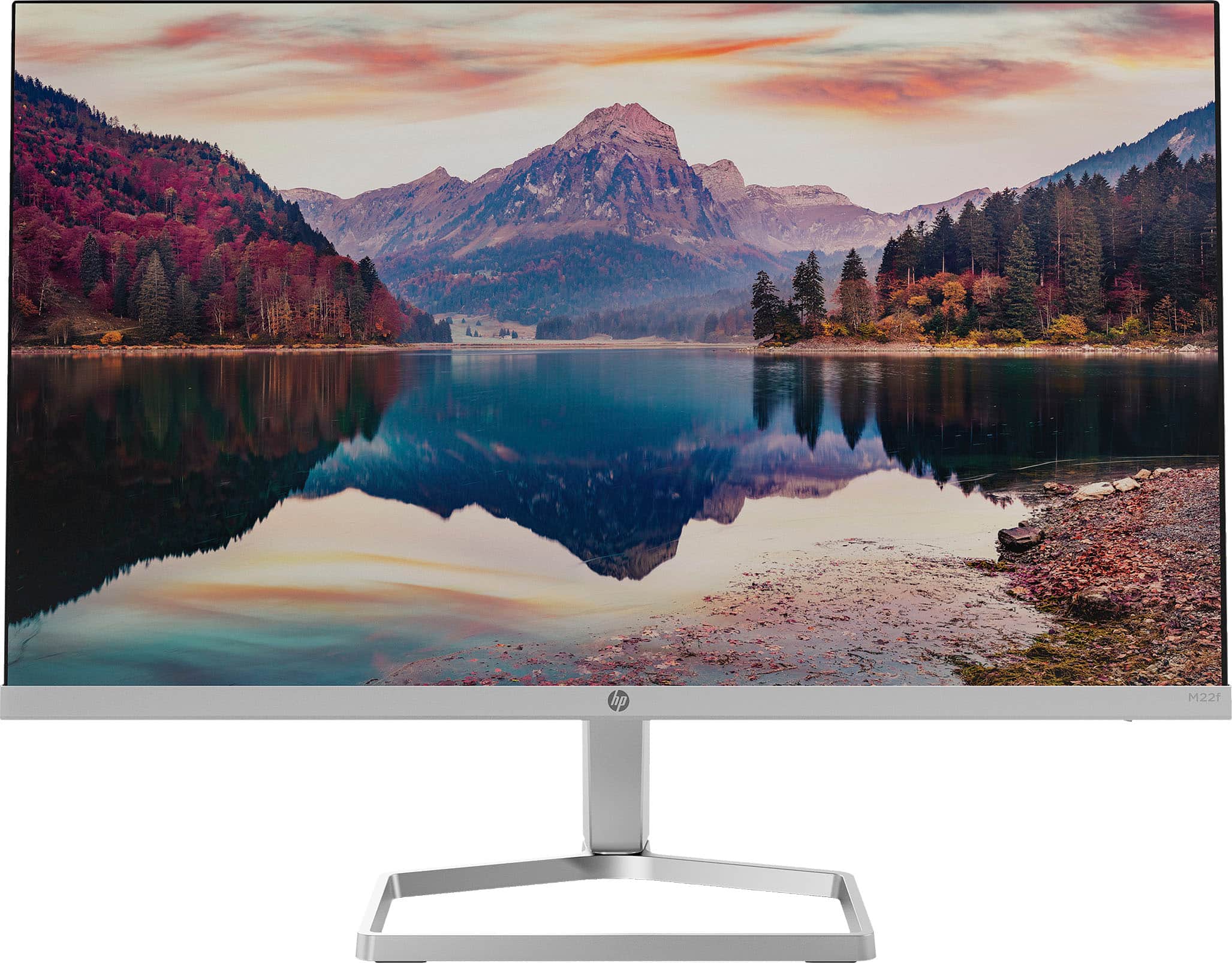 Front. HP - 21.5" IPS LED Full HD FreeSync Monitor (HDMI, VGA) - Silver & Black.