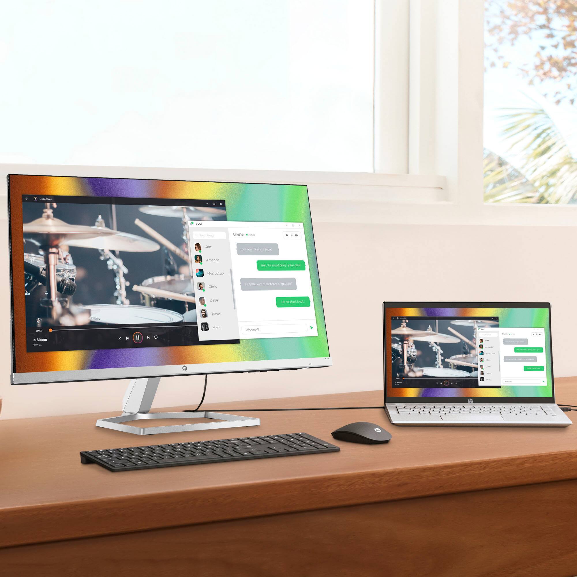 Alt View 16. HP - 21.5" IPS LED Full HD FreeSync Monitor (HDMI, VGA) - Silver & Black.