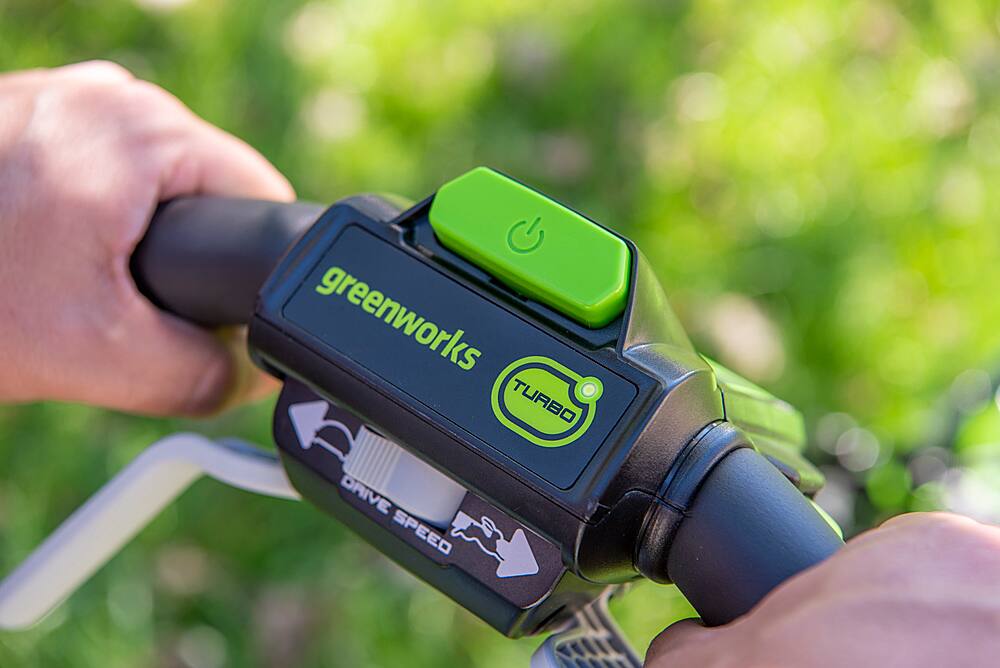 Alt View 15. Greenworks - 24V (2x24V) 21-Inch Self-Propelled Lawn Mower (2 x 5.0Ah Batteries and Charger Included) - Green.