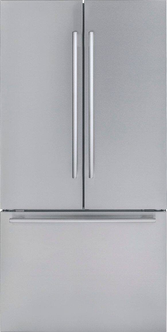 Front. Thermador - Masterpiece 20.8 Cu. Ft. French Door Counter-Depth Smart Refrigerator - Silver.