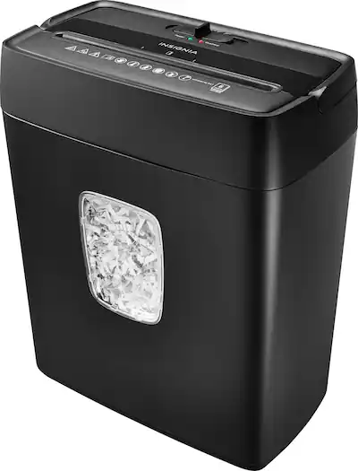 Insignia - 6-Sheet Crosscut Shredder - Black Insignia - 6-Sheet Crosscut Shredder - Black