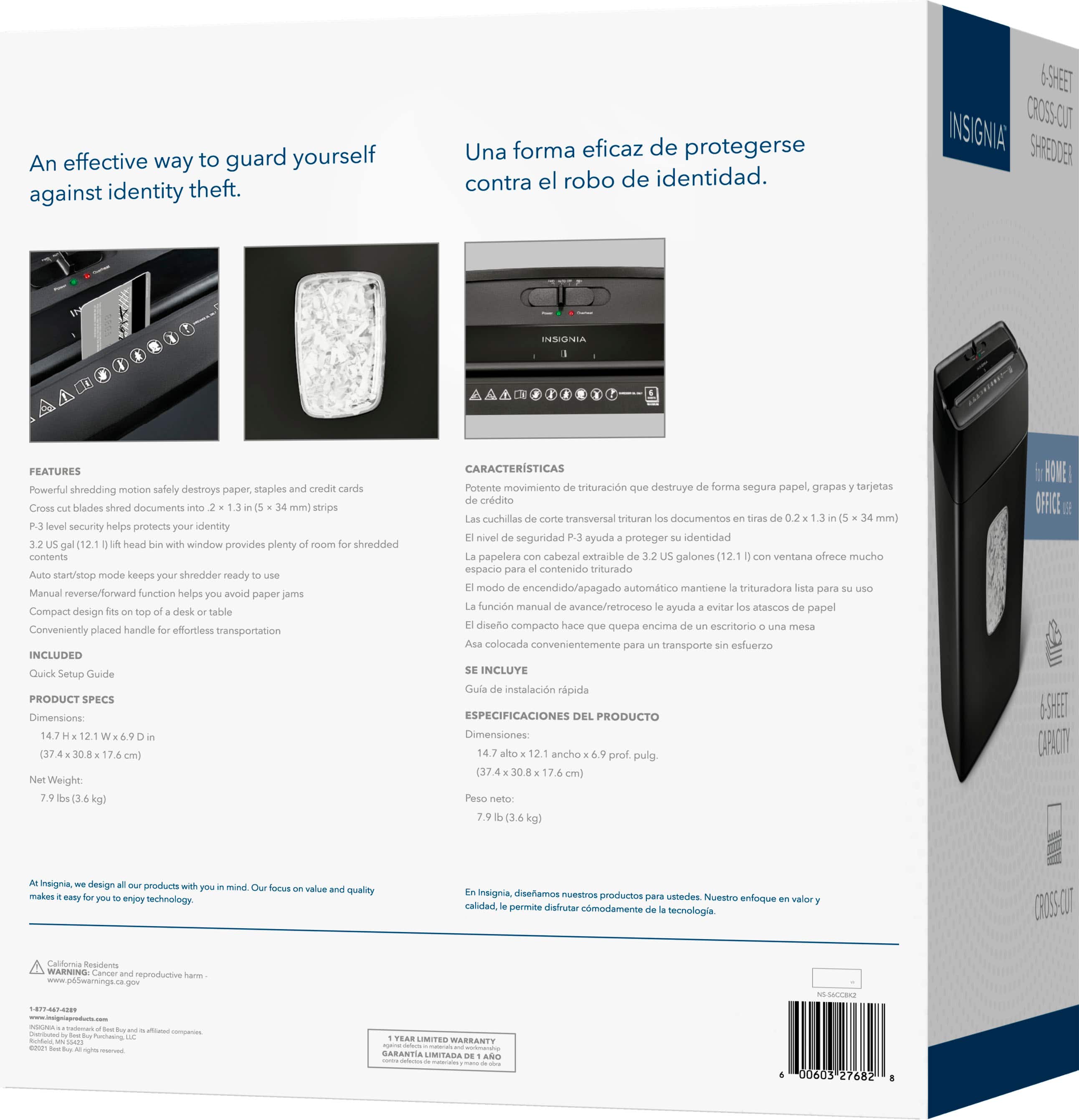 Alt View 16. Insignia™ - 6-Sheet Crosscut Shredder - Black.