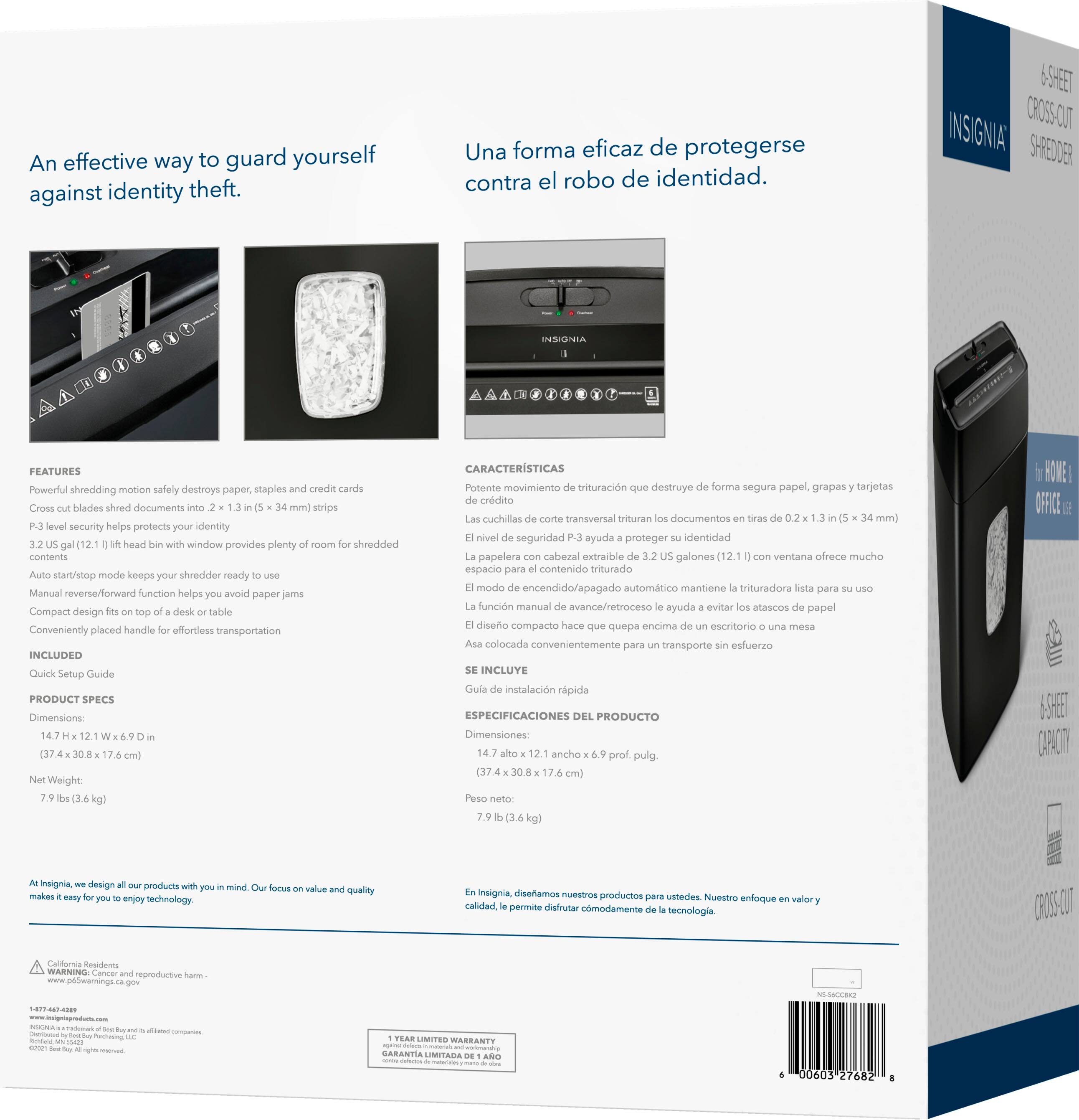 Alt View 16. Insignia™ - 6-Sheet Crosscut Shredder - Black.