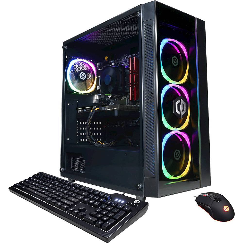 Angle View: CyberPowerPC - Gamer Xtreme Gaming Desktop - Intel Core i7-10700F - 16GB Memory - NVIDIA GeForce RTX 3060 - 1TB HDD + 500GB SSD - Black
