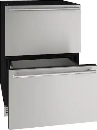 Angle. U-Line - 5.2 cu ft 1 Class 24” Refrigerator Drawers - Custom Panel Ready.