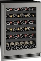 U-Line - 5.5 cu ft 48-750ml bottle Wine Refrigerator - Stainless steel - Angle_Zoom