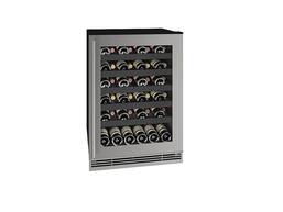U-Line - 5.5 cu ft 48-750ml bottle Wine Refrigerator - Stainless Steel - Angle_Zoom
