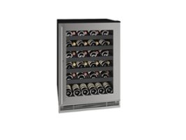 U-Line - 5.5 cu ft 48-750ml bottle Wine Refrigerator with Lock - Stainless Steel - Angle_Zoom