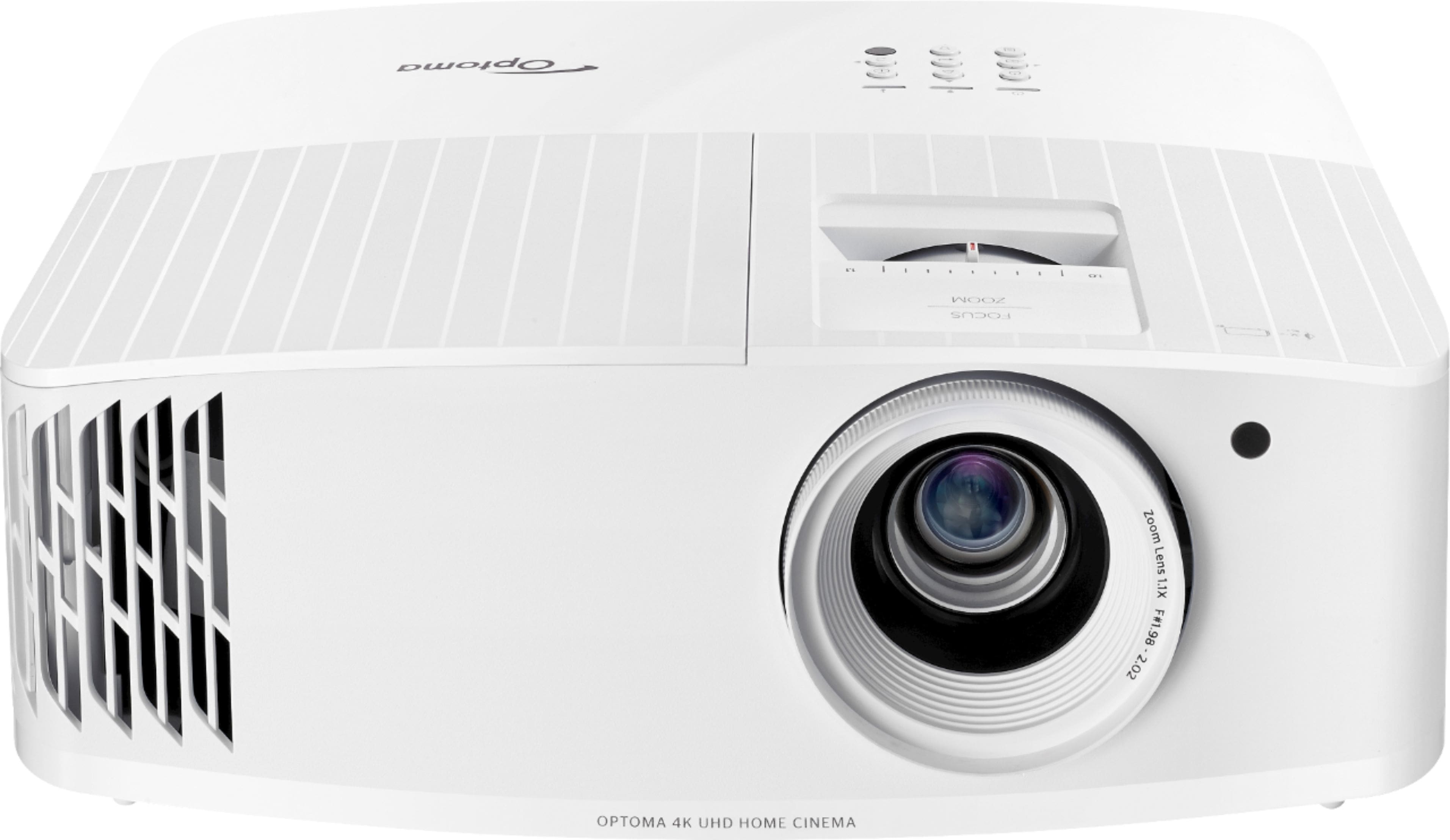 Front. Optoma - UHD38 4K UHD Projector with 4000 Lumens, 240Hz Refresh Rate, Enhanced Gaming Mode 4.2ms Response Time, HDR10 & HLG - White.