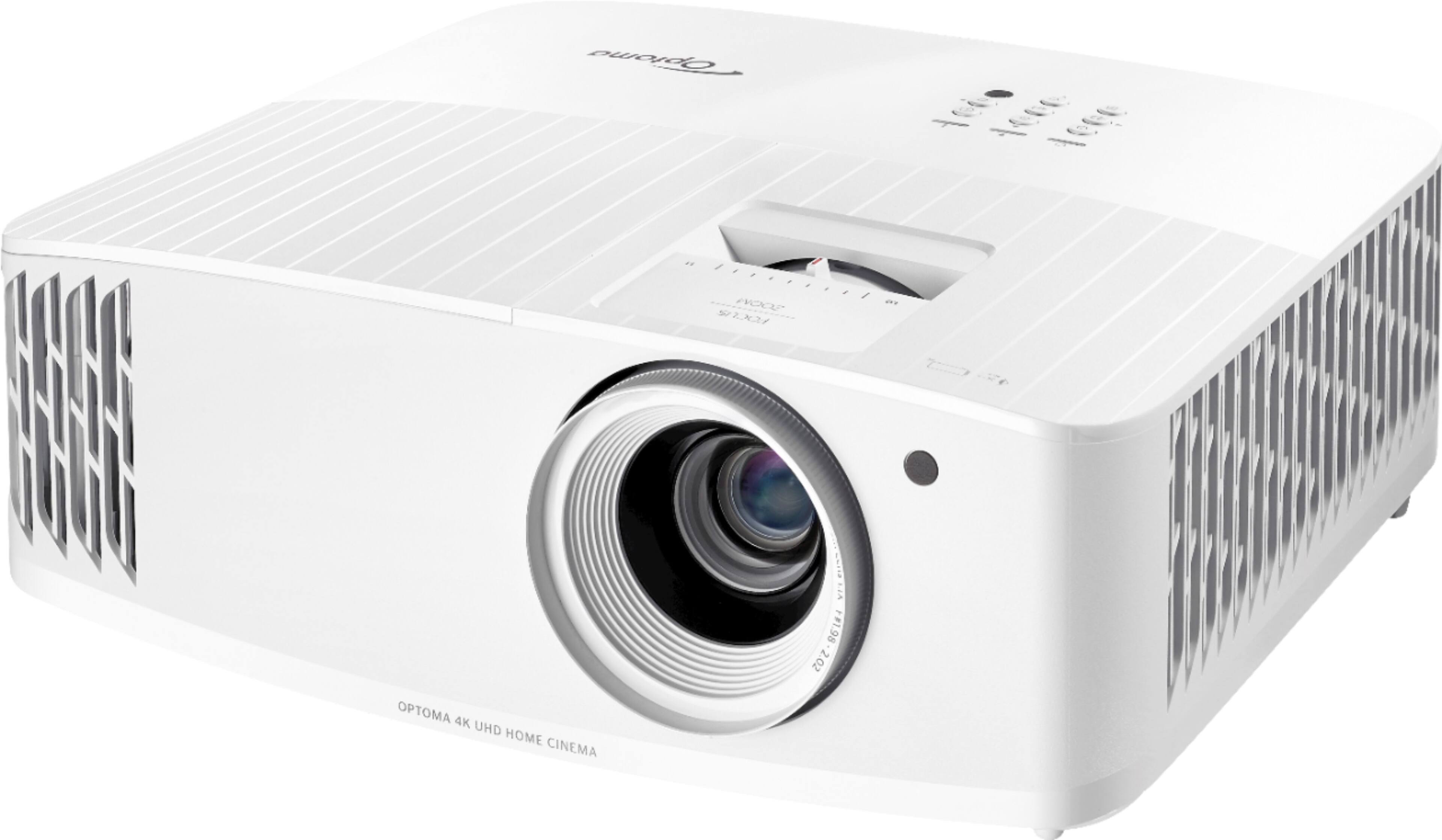 Left. Optoma - UHD38 4K UHD Projector with 4000 Lumens, 240Hz Refresh Rate, Enhanced Gaming Mode 4.2ms Response Time, HDR10 & HLG - White.
