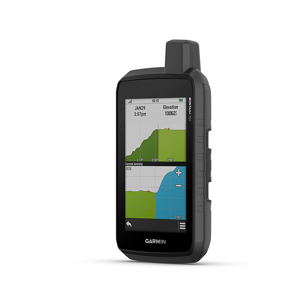 Left View: Garmin - Montana 700 5" GPS with Built-in Bluetooth - Black
