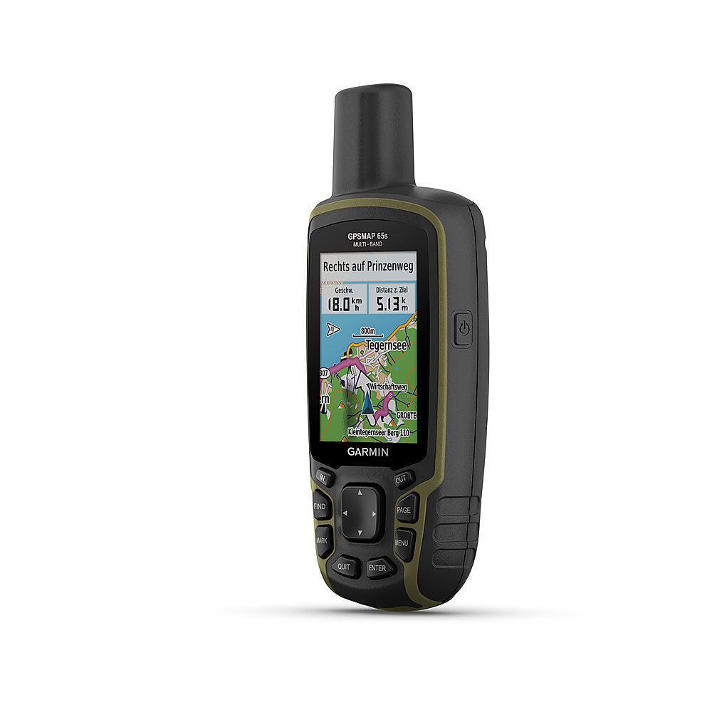 Left View: Garmin - GPSMAP 65s 2.6" GPS with Built-in Bluetooth - Black