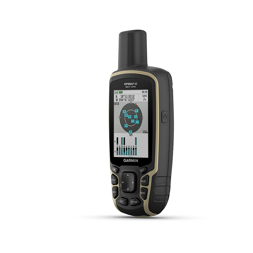 Left View: Garmin - GPSMAP 65 2.6" GPS with Built-in Bluetooth - Black