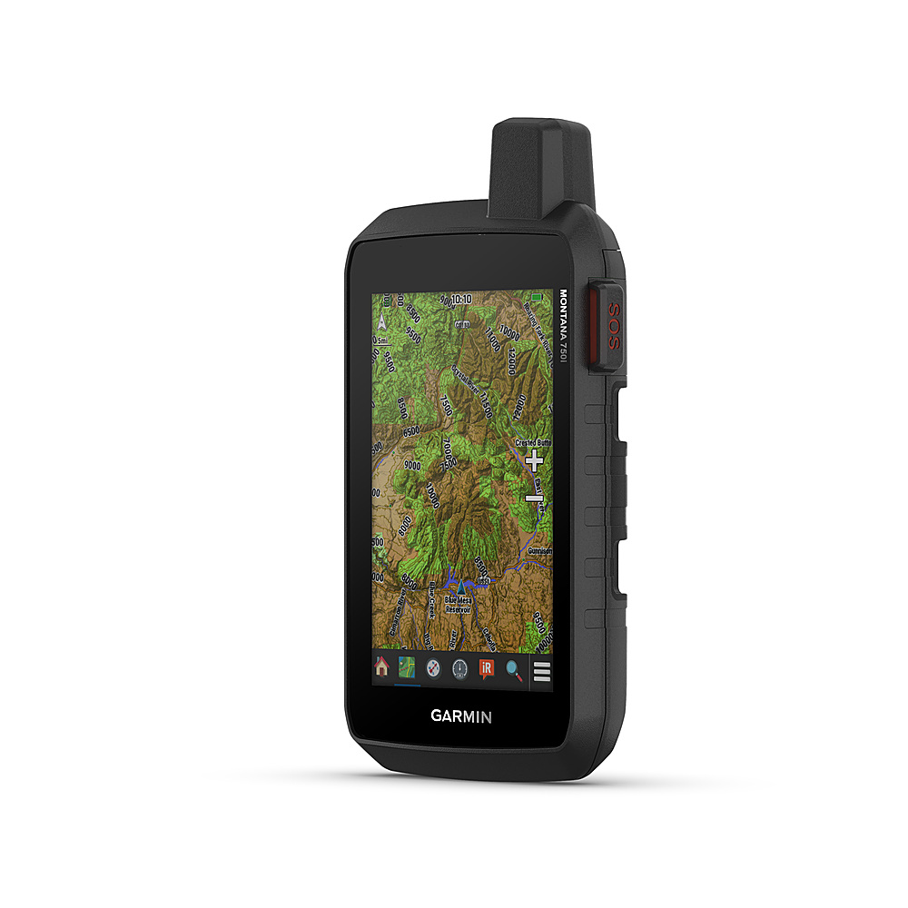 Left View: Garmin - Montana 750i 5" GPS with Built-in Bluetooth - Black