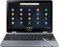 Front Zoom. Samsung - Geek Squad Certified Refurbished Plus 2-in-1 12.2" Touch-Screen Chromebook - Intel Celeron - 4GB Memory - 32GB eMMC - Stealth Silver.