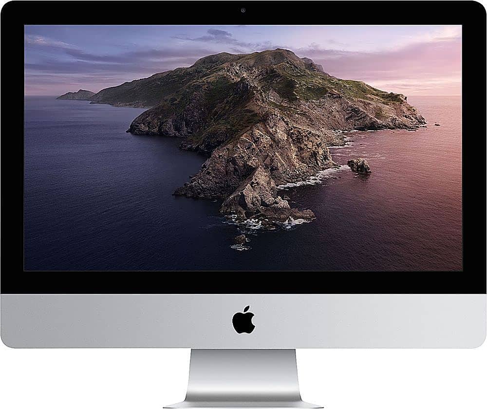 Front. Apple - Certified Refurbished 21.5" iMac with Retina 4K Display - Intel Core i3 3.6GHz - 8GB Memory - 1TB HDD (2019) - Silver.