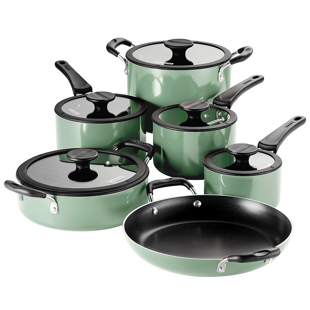 Angle View: Tramontina - 11-Piece Cookware Set - Sage