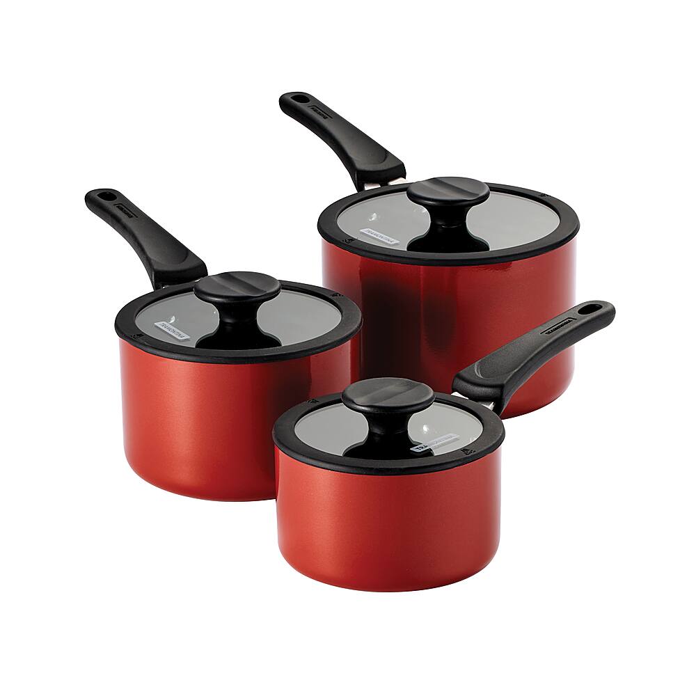 Angle View: Tramontina - 6-Piece Sauce Pan Set - Red